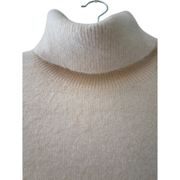 Zara Turtle Neck Sleeveless Knit Sweater Dress Beige L - Picture 11 of 13